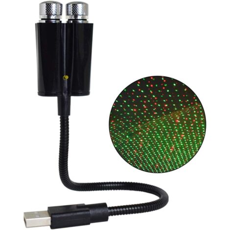 USB-Nachtlicht-Sternenprojektor, 2-in-1-LED-Autodachleuchte, A