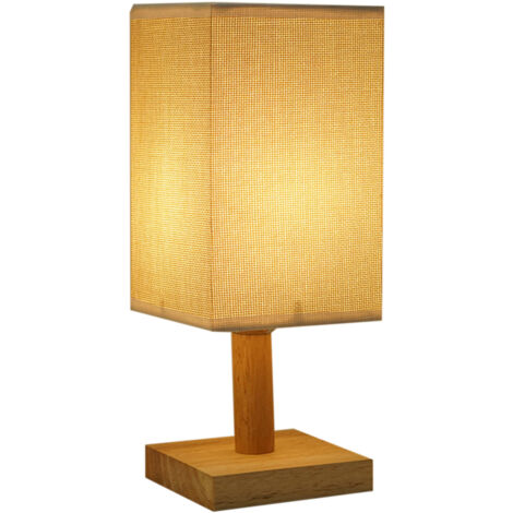 USB-Nachttischlampe mit Augenschutz, Stofflampenschirm, modernem minimalistischem Design, festem gelb-beigen Licht für Schlafzimmer oder Büro.