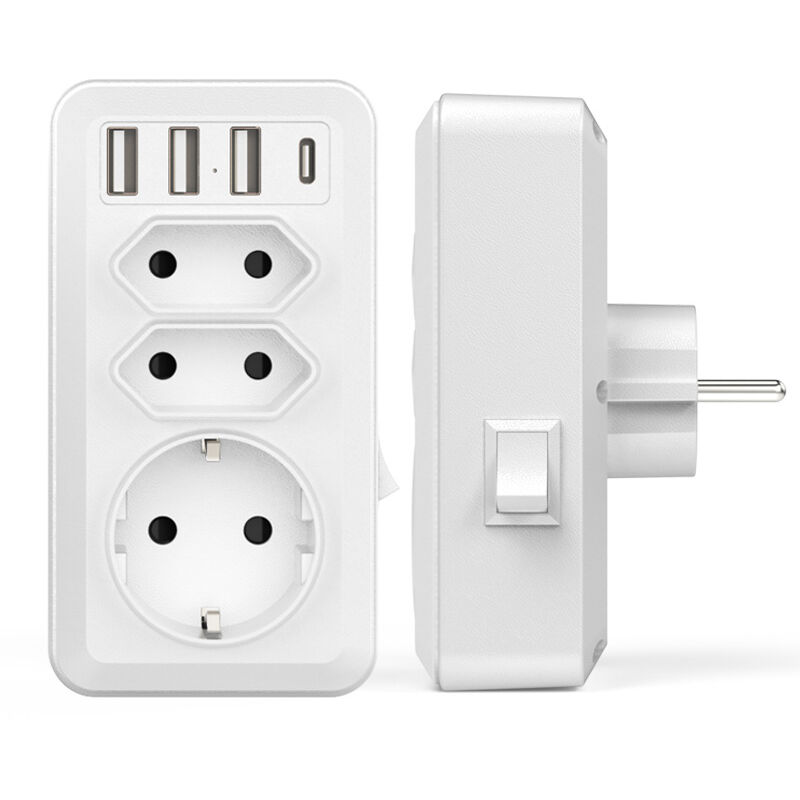 Memkey - Usb Power Strip, 7 In 1 Usb Wall Charger Power Strip With 3 Ac Outlets (16A, 3800W), 3 Usb Ports 5V/3.4A, 1 Type-C Port, For Home Office