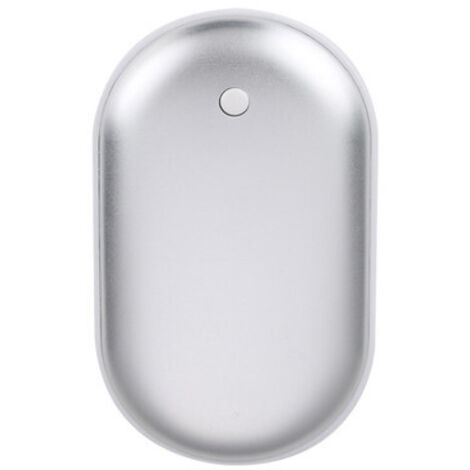 USB rechargeable hand warmer power bank two-in-one-sliver