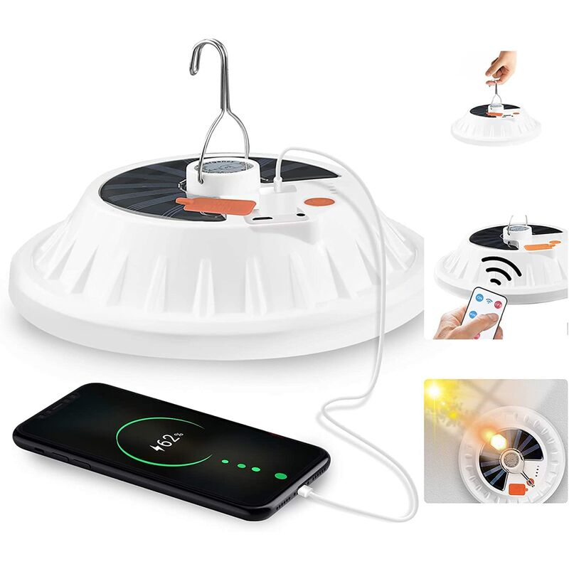 Mimiy - usb Solar Camping Light with Remote Control - For Camping, Hiking, Blackout, Hurricane (120 led)