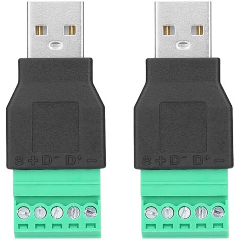 USB-Stecker auf 5-poligen Schraubklemmenadapter – 2er-Pack