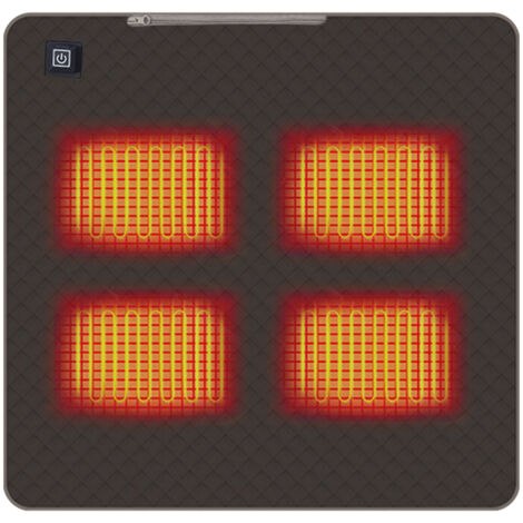 USB/Typ-C Heizmatte (45x45 cm) - Intelligentes Heizkissen für Büro und Außenbereich - Elektrische Heizmatte (Braun)
