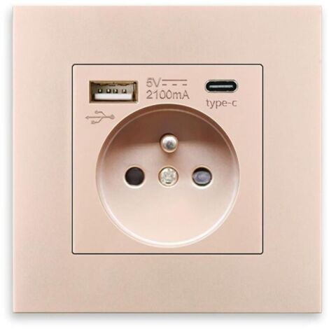 USB-Typ-C-Steckdose, Ladeanschluss, Heimnetzteil, EU-Standardstecker, AC 110–250 V, 16 A (Typ 1)