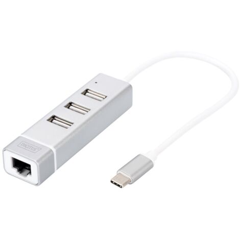 USB TYPE-C  3-PORT HUB + FAST ETHER