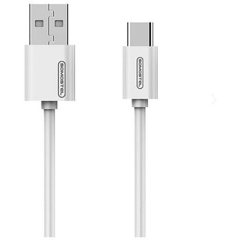 Usb type-c 3a cable somostel white 3100mah quick charger 1.2m powerline sms-bp02 white - bending life 6000 +