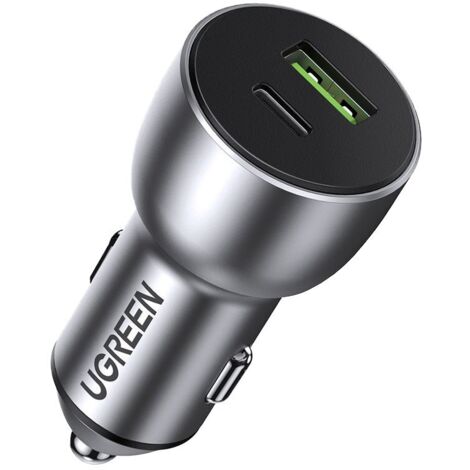 USB- und USB-C QC 3.0 PD-Autoladegerät 36 W 3 A Grau