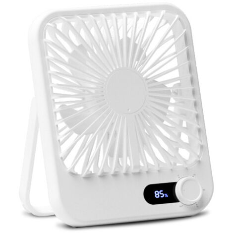 USB Ventilator, 180° Klappbarer Tischventilator Wiederaufladbarer Tragbarer Ventilator Einstellbare Windgeschwindigkeit 0-100, LED Display Table Fan Mini Ventilator für Büro Zuhause Outdoor
