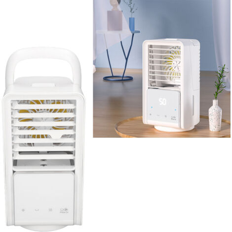 [USB-Ventilator] + [Mini-Klimaanlage] + [Oszillierender Kühler] + [700-ml-Luftbefeuchter, 8 W, ABS]