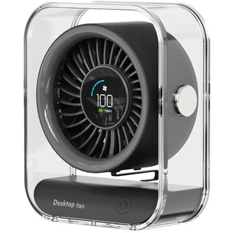 USB Ventilator,Mini Ventilator leise,Acryl Tragbarer Ventilator Garantie Starker Exquisit Lüfter 100 Geschwindigkeiten,Mini Tischventilator 60° Grad Drehung Fan für Schreibtisch Zuhause Büro