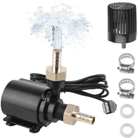 USB water pump kit with external thread, 500L/H 4W submersible pumps, USB aquarium pump, small fountain pump with 1.5M cable, 2 brass nozzles, mini water pump