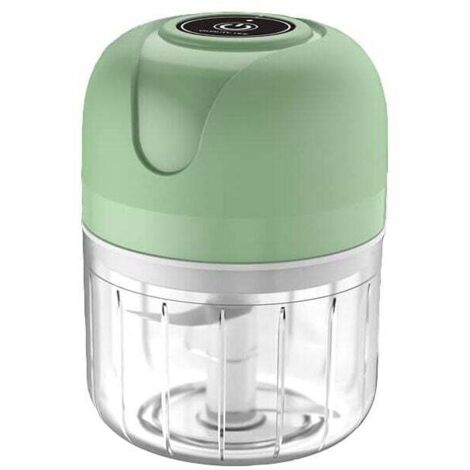 USB Wiederaufladbarer Elektrischer Zerkleinerer, Mini Gemüseschneider 250ml Mini Küchenmaschine Food Chopper Mixer Roboter, Ideal für Zwiebeln, Paprika, Gemüse und Fleisch, 3 Edelstahlklingen