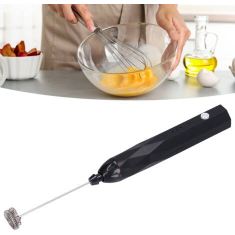 [USB-wiederaufladbarer Milchaufschäumer] [Drei Geschwindigkeitsstufen] [Professionell und leise] [Materialien: ABS und Edelstahl] [Für Kaffee, Sahne und Eier] [1200-mAh-Akku] [Inkl. 2 Schneebesen]