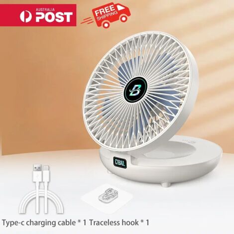 USB-wiederaufladbarer Ventilator, tragbarer Tischventilator, Mini-Klimaanlage, Reiseventilator, klein, leise, 8 Zoll