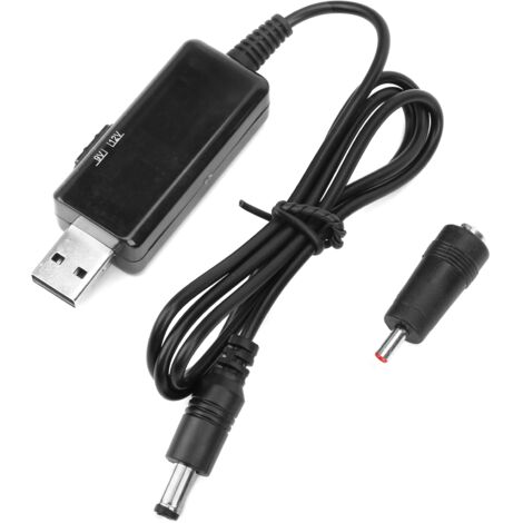 USB-zu-DC-Boosterkabel (5 V bis 9 V/12 V) mit Digitalanzeige für Powerbank und Router – Verstellbarer 5521-Anschluss