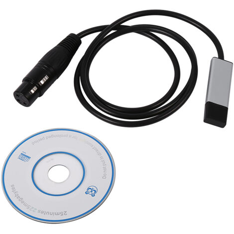 USB-zu-DMX512-Schnittstelle Mini-Controller für Bühnenbeleuchtung Schwarz 1 m