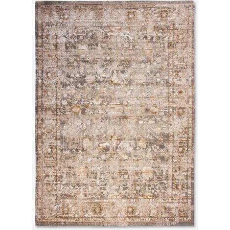 USHAK DESIGN – ANTIQUARISCHER KLASSISCHER TEPPICH – Hergestellt in Belgien  – Handgefertigt – Natürliche Rutschfestigkeit – 100 % Baumwolle – Suleiman-Grau – 200 x 280 cm