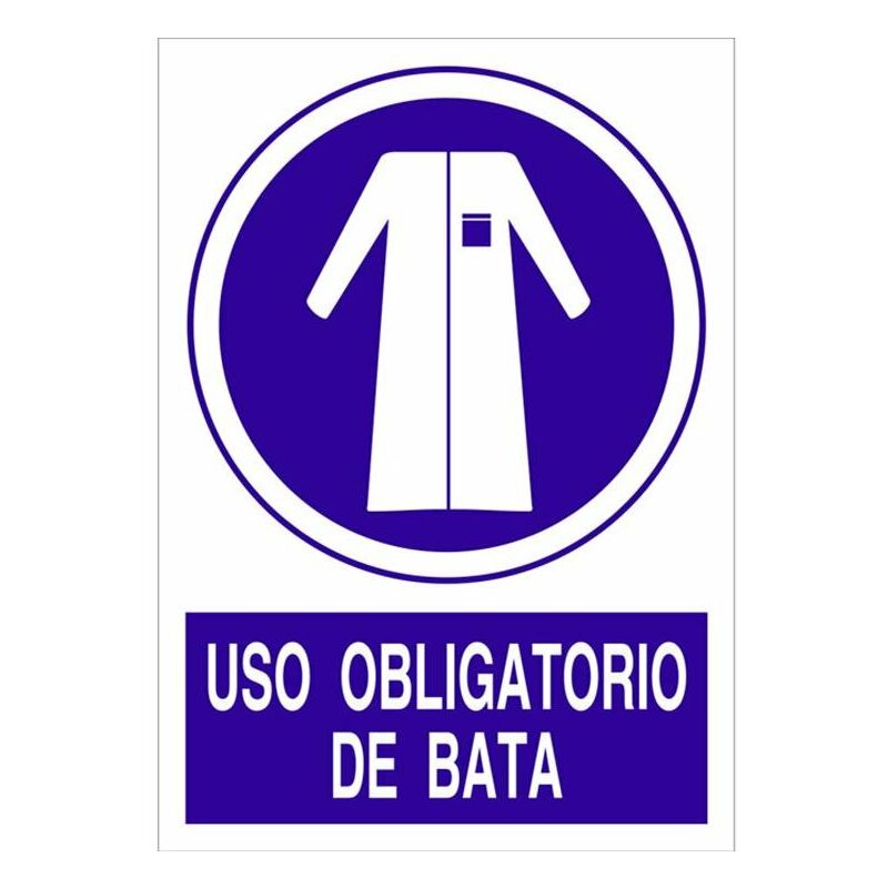 

Uso obligatorio de la bata Medida mm:210X148 Material: Plastico