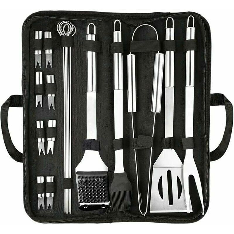 Rosemary - Ustensiles Barbecue,20pcs Kit Barbecue Accessoire, Acier Inoxydable Outil de Barbecue, Premium Complète Accessoire Barbecue en Plein air