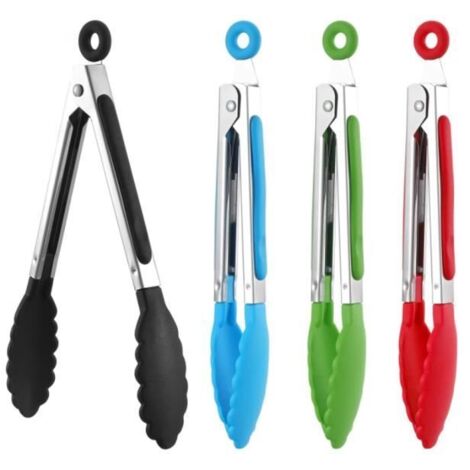 Ustensiles de Cuisine - 4 PCS - Pince Barbecue - Acier Inoxydable - Silicone - Antidérapante