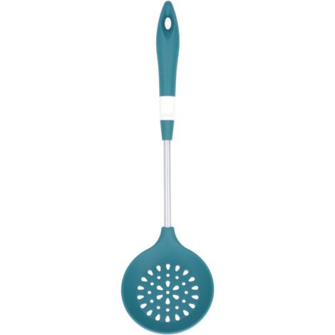 Ustensiles de Cuisine en Silicone avec Manche en Acier Inoxydable - Anti-dérapant et Résistant à la Chaleur