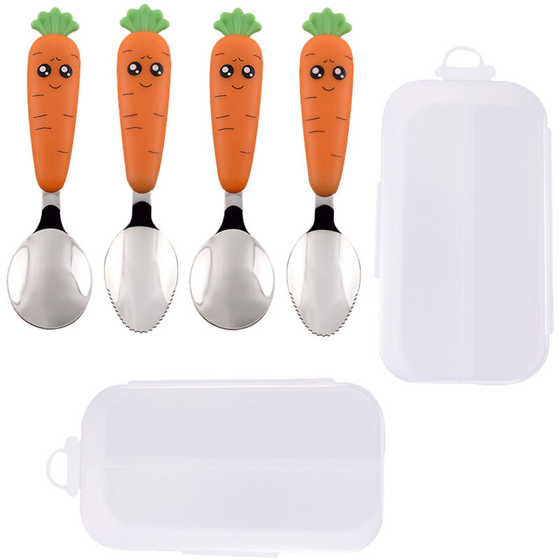 Ustensiles pour tout-petits, cuillères et fourchettes pour enfants à alimentation automatique, acier inoxydable