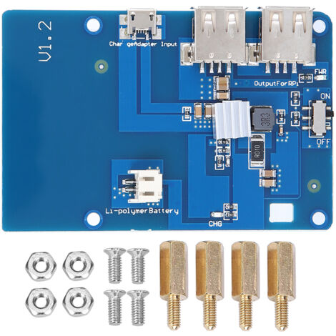 USV-Netzteilplatine für Raspberry Pi 3, zwei USB-Ausgänge und wiederaufladbarer LiPo-Akku