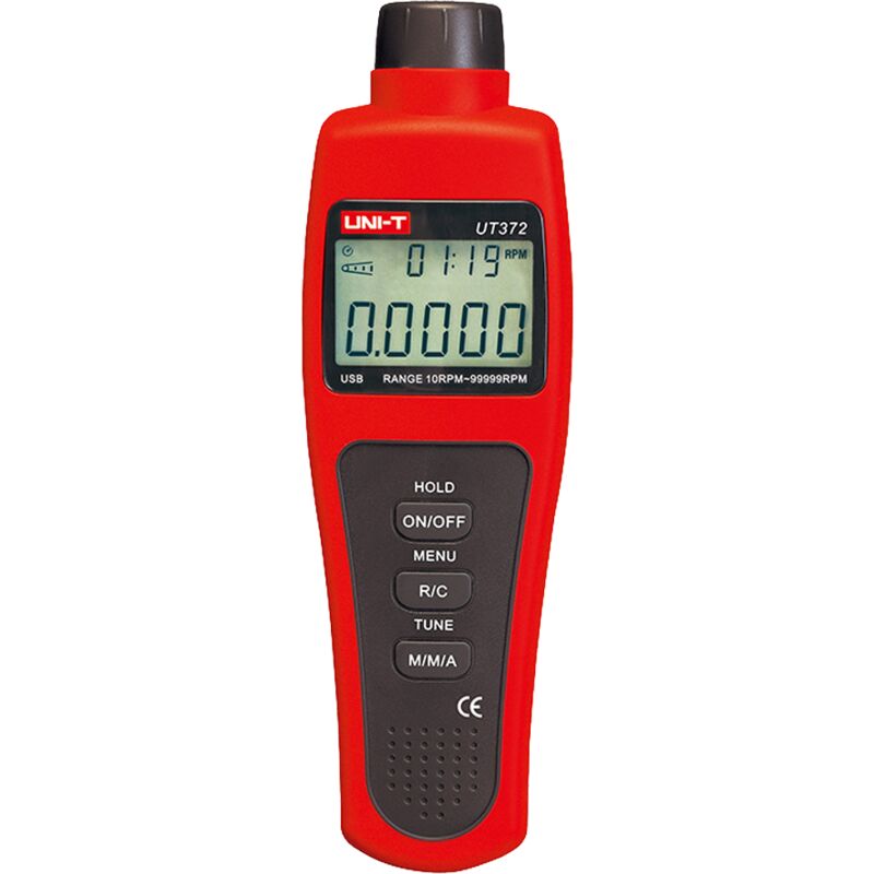 Tachymètre numérique portable - Jusqu'à 99999 rpm - Affichage lcd rétro-éclairé de 100000 comptes - Connexion pc via usb - Valeurs maximales,