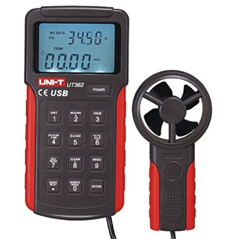 UT362 Serie UT360 Anemómetro Digital Avanzado, 2m/s-30m/s, 0°C-40°C/32°F-104°F