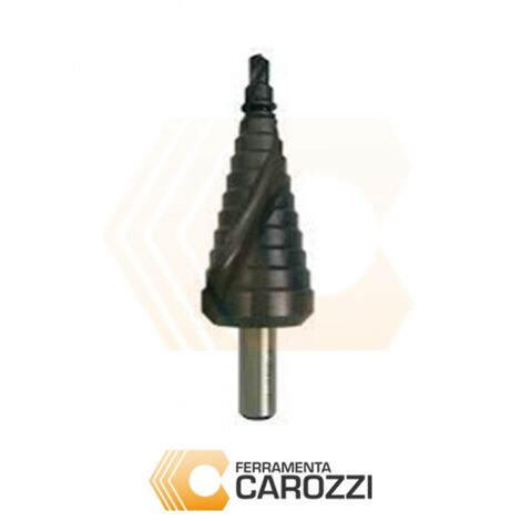 Utensile conico a gradino con taglienti elicoidali ad altissimo rendimento - 4-12 x 9