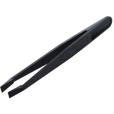 Utensile manuale in plastica nera, pinzette piatte con punte antistatiche