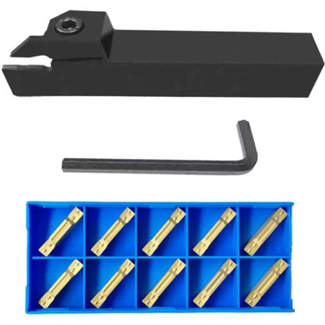UTENSILE PER TORNIO 16mm TRONCATURA MGEHR1616-3 + 10 PLACCHETTE - SCANALATURA TAGLIO