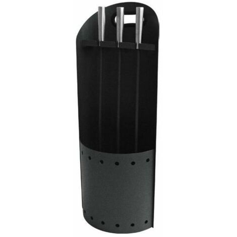 Utensili da Camino DKD Home Decor Nero Acciaio inossidabile (23 x 16 x 61 cm)
