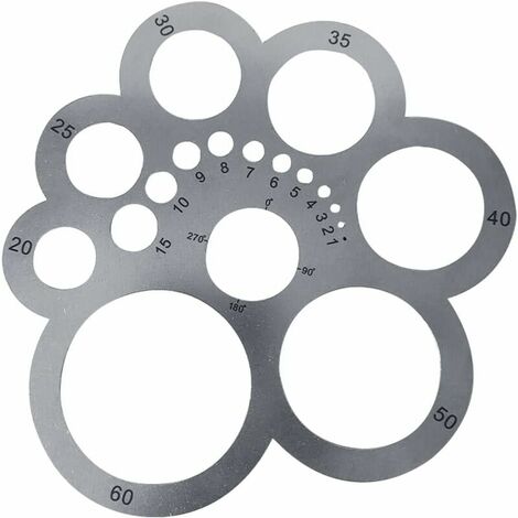 Utensili da taglio circolari in pelle Taglierina circolare in pelle in metallo Righello da lavoro angolare Modelli di perforazione in pelle per progetti fai da te in pelle e pelle (A)