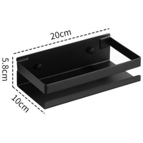 Utensilios de cocina multifuncionales, organizador de pared de acero inoxidable 304 (negro, 20 cm)