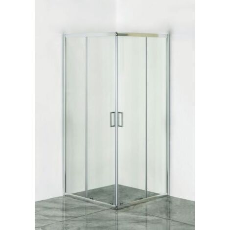 Utilia BOX DOCCIA ANGOLARE IRIS IN VETRO TRASPARENTE cm. 69x89x190 h