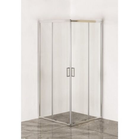 Utilia BOX DOCCIA ANGOLARE IRIS IN VETRO TRASPARENTE  cm. 79x79x185 h