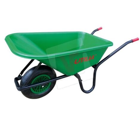 Utilia carriola con vasca in plastica col. verde lt. 100 - Utilia