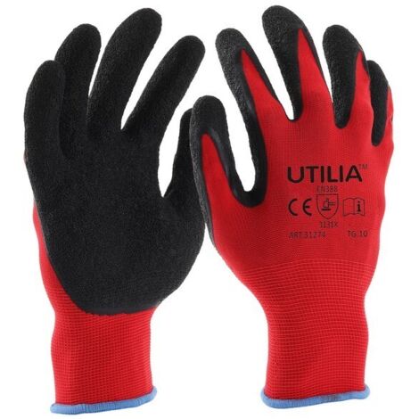 Utilia GUANTI IN LATTICE/NYLON col. rosso tg. 10 Utilia 12 PA