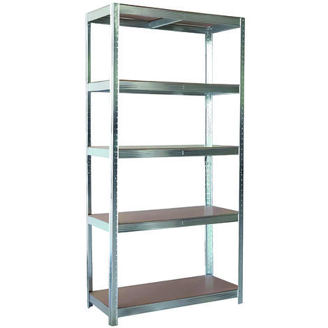 Utilia KIT SCAFFALE IN METALLO ZINCATO E MDF cm. 90x45x200 h