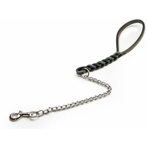 Utilia Pet GUINZAGLIO IN CUOIO DOPPIA TRECCIA CON CATENA Col. Assortiti cm. 60 Utilia Pet