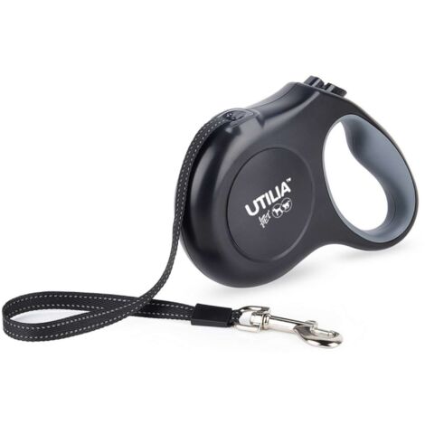 Utilia Pet Guinzaglio Retrattile A Nastro Large Mt. 5 Per Cani Fino A Kg. 50 Col. Nero