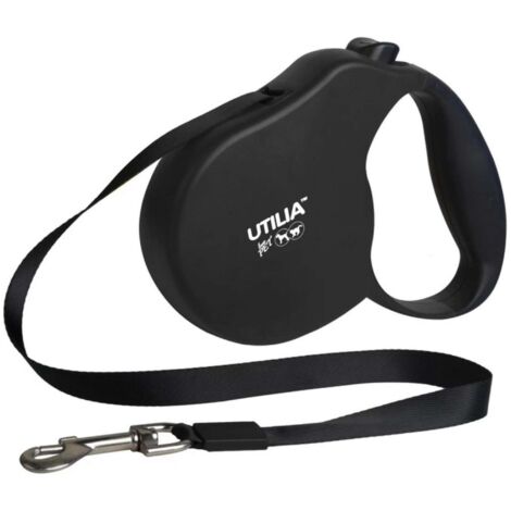Utilia Pet Guinzaglio Retrattile A Nastro Medium Mt. 5 Per Cani Fino A Kg. 18 Col. Nero