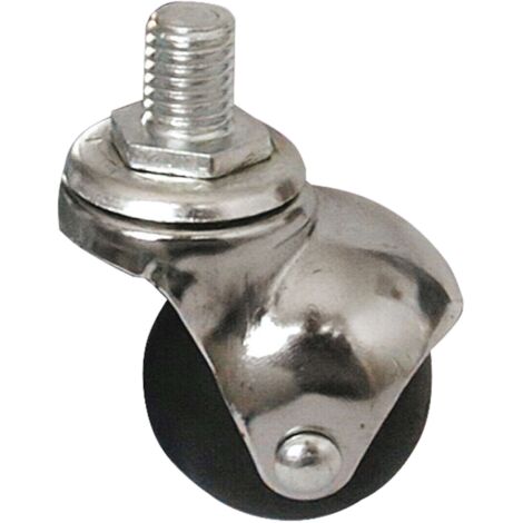 Utilia Ruota Girevole Per Mobili Cuffia Cromata Mm. 40-Perno M8X15 - 4 Pz