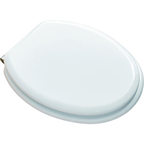 Utilia SEDILE WC IN LEGNO CON CHIUSURA RALLENTATA col. Bianco cm. 44x37 coprivaso copriwater