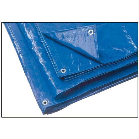 Telo telone BLU occhiellato impermeabile in polietilene 90 GR/MQ