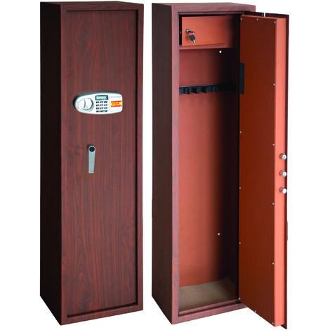 Utilia TOP Security ARMADIO PORTAFUCILI ELETTRONICO EFFETTO LEGNO 8 Posti mm.400x280x1480 h