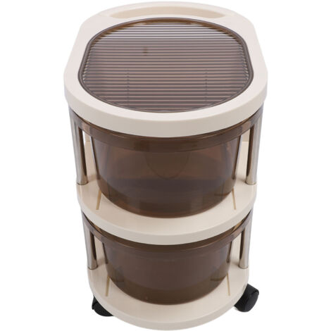 Utility Storage Cart Bedroom Mobile Storage Cabinet with Drawer Multi Layer Snacks Cosmetics Storage Rack for Living Room Bathroom Coffee Color