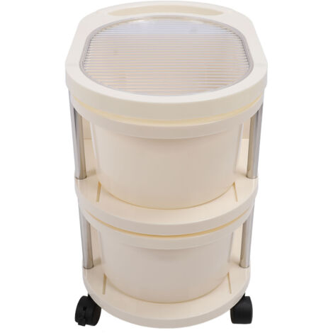 Utility Storage Cart Bedroom Mobile Storage Cabinet with Drawer Multi Layer Snacks Cosmetics Storage Rack for Living Room Bathroom White