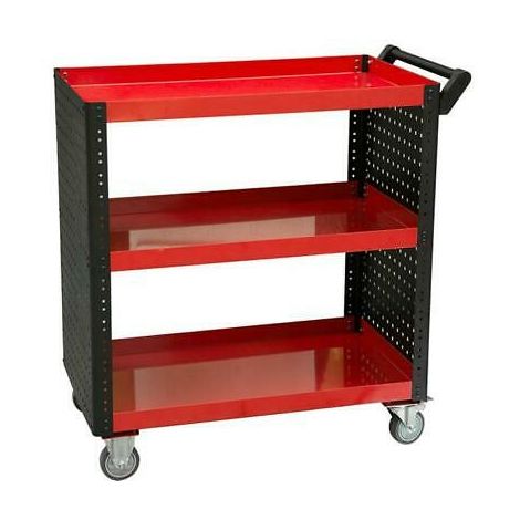 Utility Tool Cart, 3 Layers, on Casters with Brake